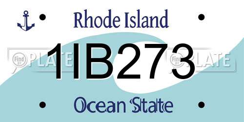 1IB273 Rhode Island License Plate