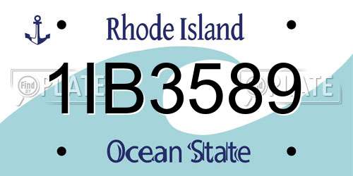 1IB3589 Rhode Island License Plate