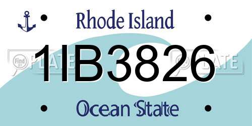 1IB3826 Rhode Island License Plate