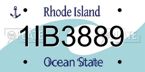 1IB3889 Rhode Island License Plate