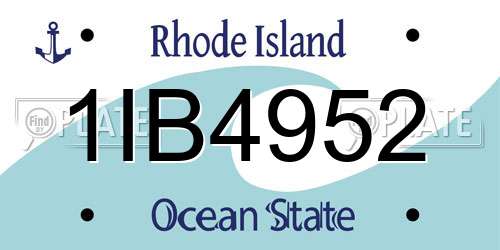 1IB4952 Rhode Island License Plate