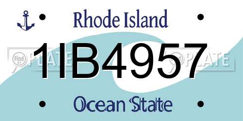 1IB4957 Rhode Island License Plate
