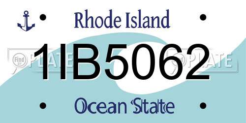 1IB5062 Rhode Island License Plate