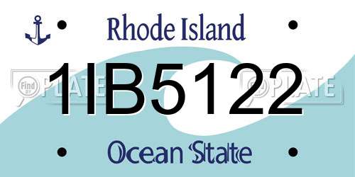 1IB5122 Rhode Island License Plate