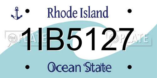 1IB5127 Rhode Island License Plate