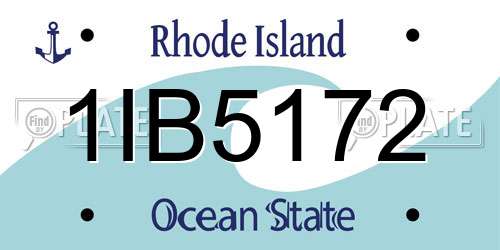 1IB5172 Rhode Island License Plate