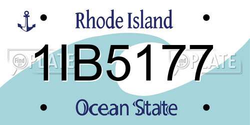 1IB5177 Rhode Island License Plate