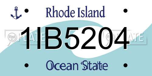 1IB5204 Rhode Island License Plate