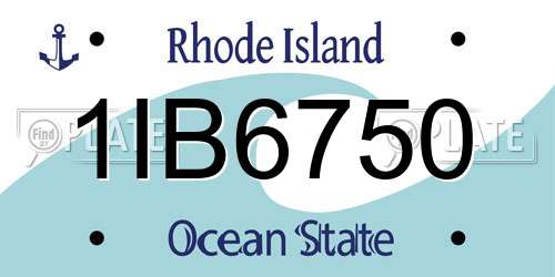 1IB6750 Rhode Island License Plate