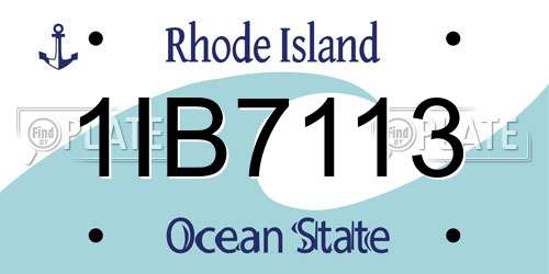 1IB7113 Rhode Island License Plate
