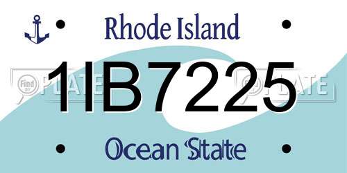 1IB7225 Rhode Island License Plate