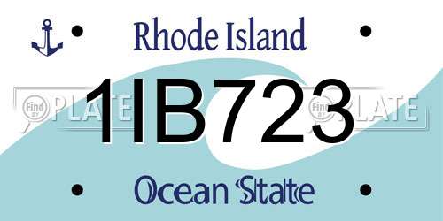1IB723 Rhode Island License Plate