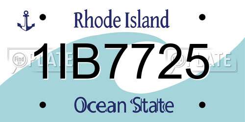 1IB7725 Rhode Island License Plate