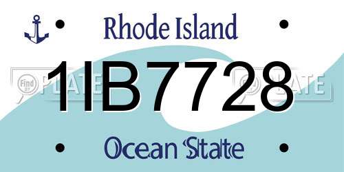 1IB7728 Rhode Island License Plate