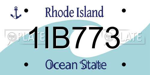 1IB773 Rhode Island License Plate