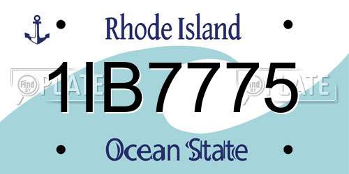 1IB7775 Rhode Island License Plate