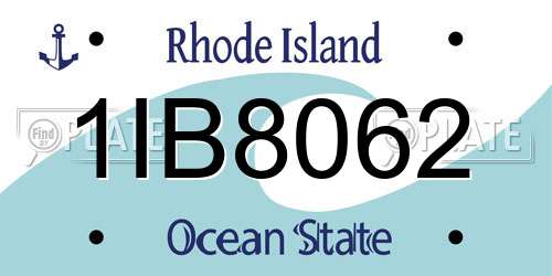 1IB8062 Rhode Island License Plate