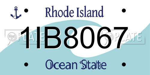 1IB8067 Rhode Island License Plate