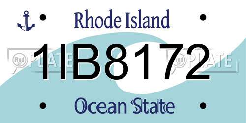 1IB8172 Rhode Island License Plate