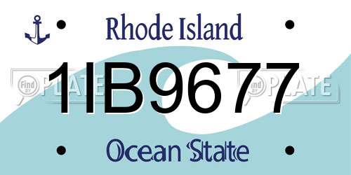 1IB9677 Rhode Island License Plate