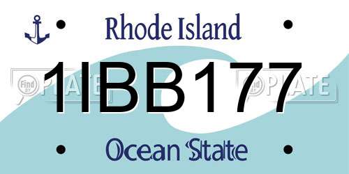 1IBB177 Rhode Island License Plate