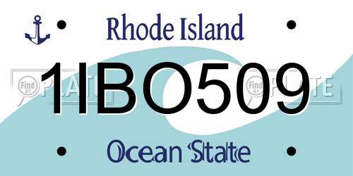 1IBO509 Rhode Island License Plate