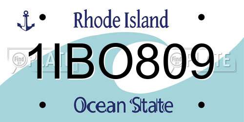 1IBO809 Rhode Island License Plate