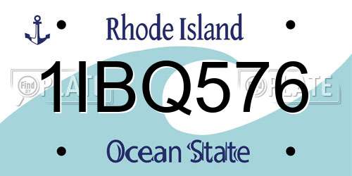 1IBQ576 Rhode Island License Plate