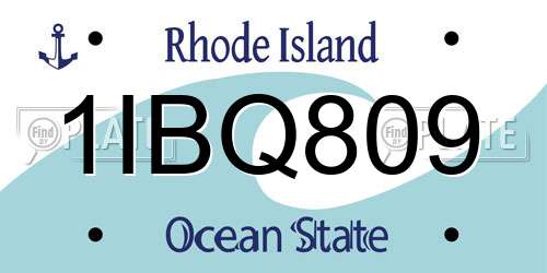 1IBQ809 Rhode Island License Plate