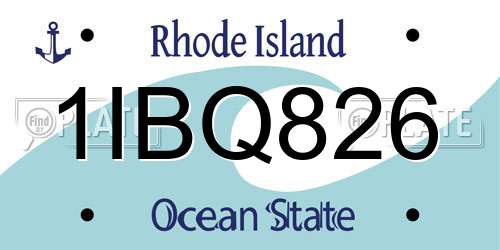 1IBQ826 Rhode Island License Plate