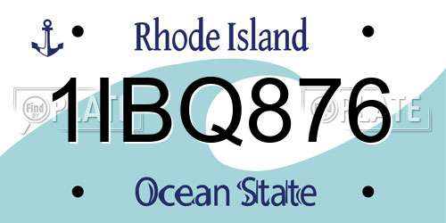 1IBQ876 Rhode Island License Plate