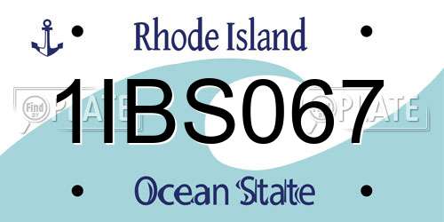 1IBS067 Rhode Island License Plate