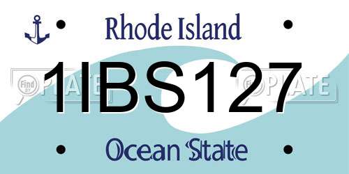 1IBS127 Rhode Island License Plate