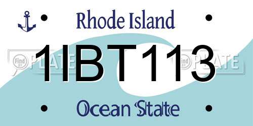 1IBT113 Rhode Island License Plate