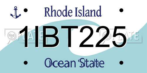 1IBT225 Rhode Island License Plate