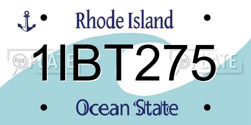 1IBT275 Rhode Island License Plate
