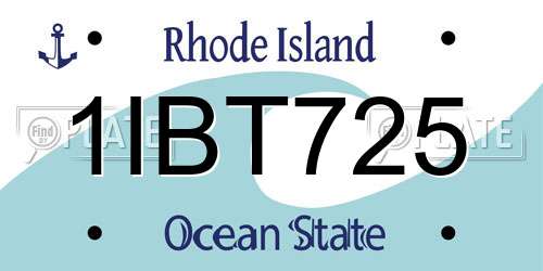 1IBT725 Rhode Island License Plate