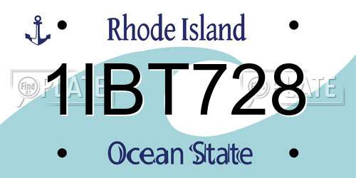 1IBT728 Rhode Island License Plate