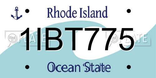 1IBT775 Rhode Island License Plate