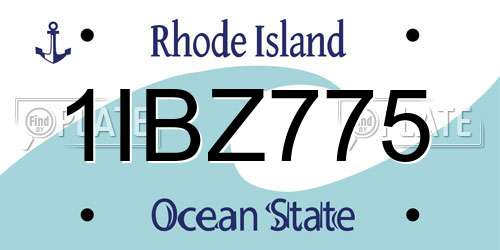 1IBZ775 Rhode Island License Plate