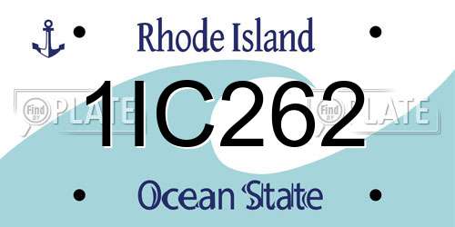 1IC262 Rhode Island License Plate