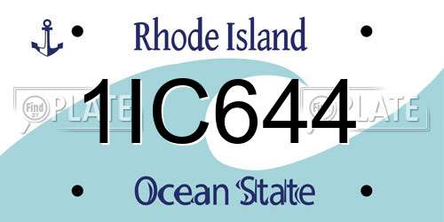 1IC644 Rhode Island License Plate