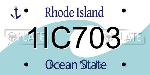 1IC703 Rhode Island License Plate