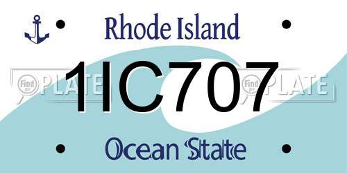 1IC707 Rhode Island License Plate