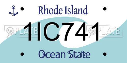 1IC741 Rhode Island License Plate