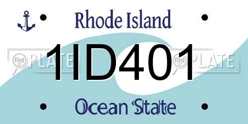 1ID401 Rhode Island License Plate