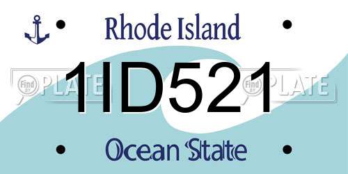 1ID521 Rhode Island License Plate