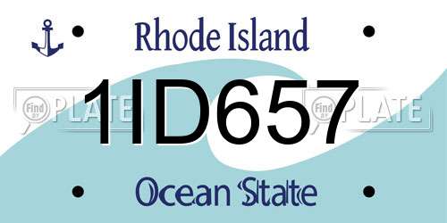 1ID657 Rhode Island License Plate