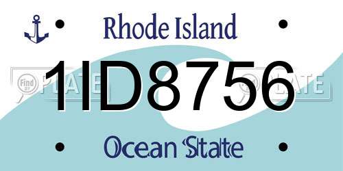 1ID8756 Rhode Island License Plate
