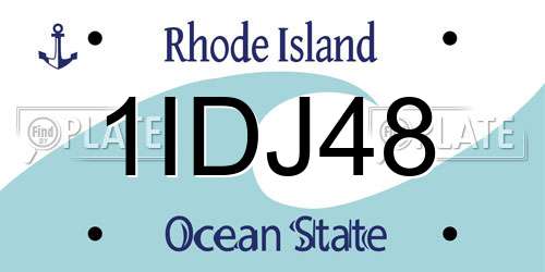 1IDJ48 Rhode Island License Plate
